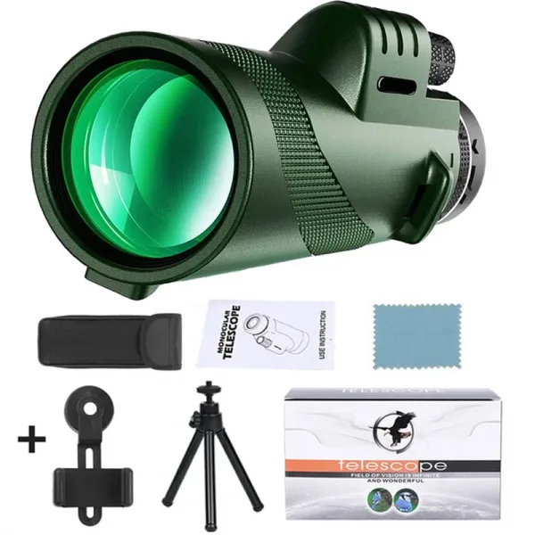 See the World Up Close: 80x100 HD Monocular Telescope for Adventure and Discovery