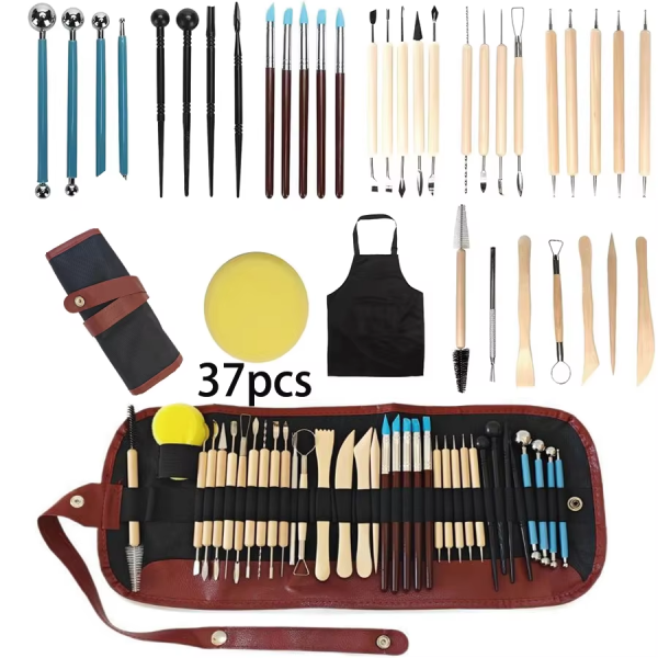 Pottery Clay Sculpting Tools Kit 8-61 Pcs/Set, Ceramic Wax Clays Carving Tools for Art Craft Pottery Sculpting Modeling Tool Set - Image 18