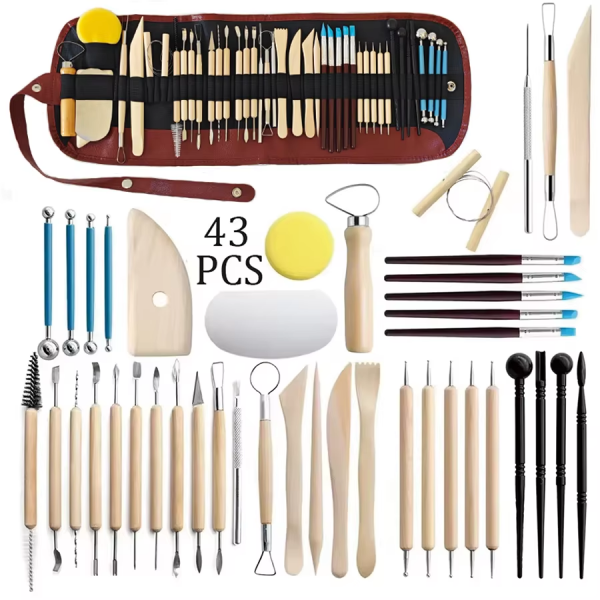 Pottery Clay Sculpting Tools Kit 8-61 Pcs/Set, Ceramic Wax Clays Carving Tools for Art Craft Pottery Sculpting Modeling Tool Set - Image 2