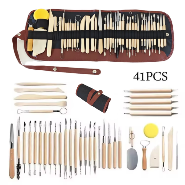 Pottery Clay Sculpting Tools Kit 8-61 Pcs/Set, Ceramic Wax Clays Carving Tools for Art Craft Pottery Sculpting Modeling Tool Set - Image 5