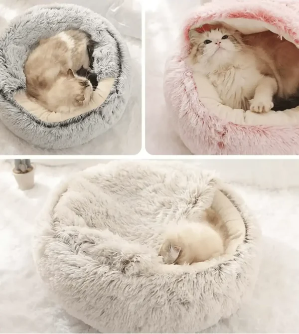 The Purrfect Haven: Luxuriously Soft Hooded Nest for Cozy Cat & Pup Dreams - Image 7