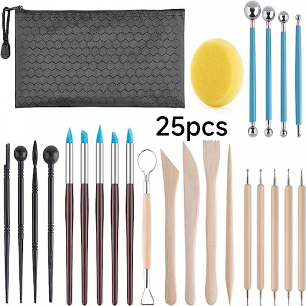 Pottery Clay Sculpting Tools Kit 8-61 Pcs/Set, Ceramic Wax Clays Carving Tools for Art Craft Pottery Sculpting Modeling Tool Set - Image 10