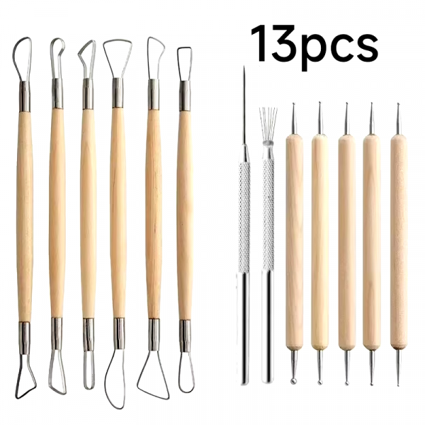 Pottery Clay Sculpting Tools Kit 8-61 Pcs/Set, Ceramic Wax Clays Carving Tools for Art Craft Pottery Sculpting Modeling Tool Set - Image 9