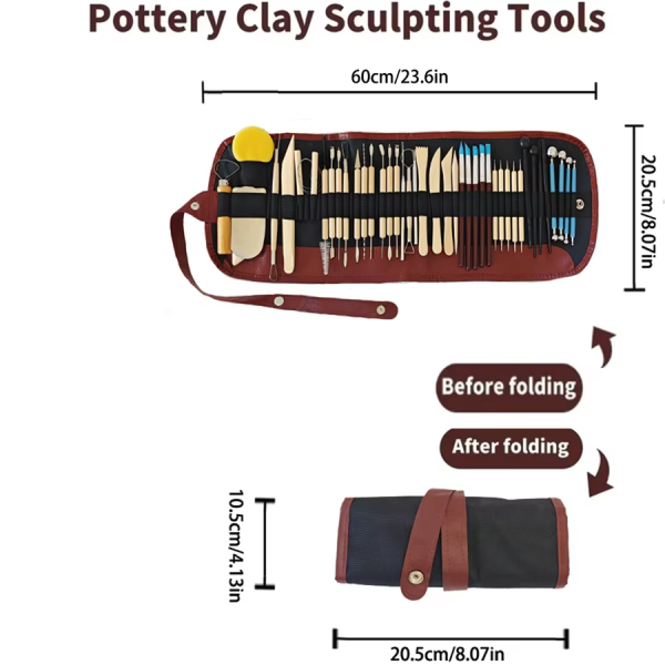 Pottery Clay Sculpting Tools Kit 8-61 Pcs/Set, Ceramic Wax Clays Carving Tools for Art Craft Pottery Sculpting Modeling Tool Set - Image 3